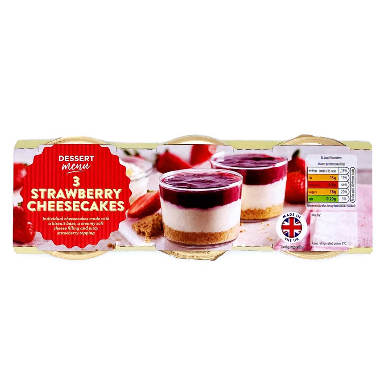 Dessert Menu Strawberry Cheesecakes 3x100g ALDI